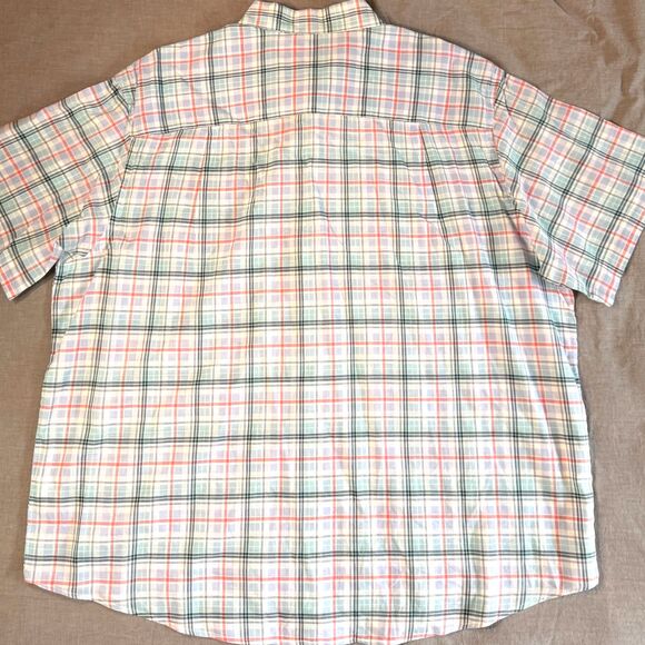 Izod Seaside Poplin Men's 2XL 100% Cotton Short Sleeve Lightweight Summer Plaid - Picture 10 of 10